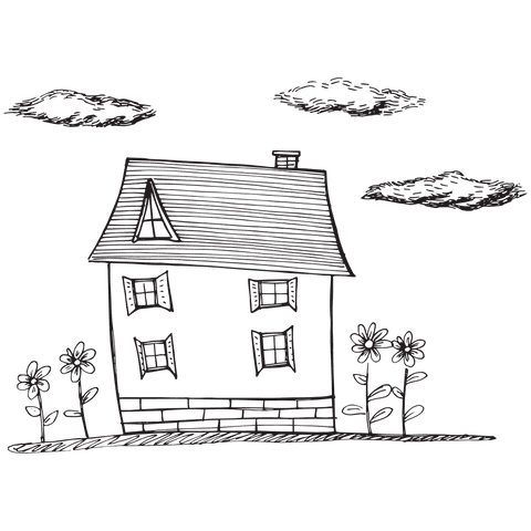 charming transparent illustration of house with clouds and flowers - Download Free Stock Videos Pikwizard.com