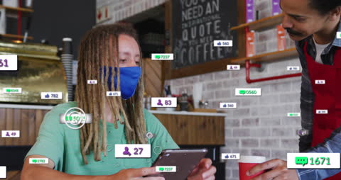 Social Media Interaction Over Diverse Individuals in Cafe