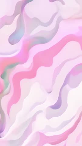 Pastel Ribbons Undulating and Shifting in Vertical Video for Abstract Fluid Backdrops