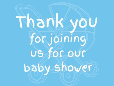 Thank You Message for Baby Shower with Stroller Graphic - Download Free Stock Templates Pikwizard.com