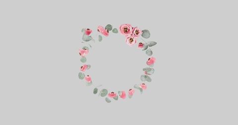Spiral of Pink Flowers on Grey Background with Hypnotic Motion