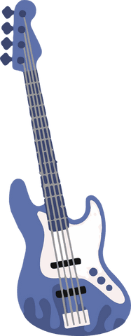 vector electric bass guitar illustration on transparent background - Download Free Stock Videos Pikwizard.com