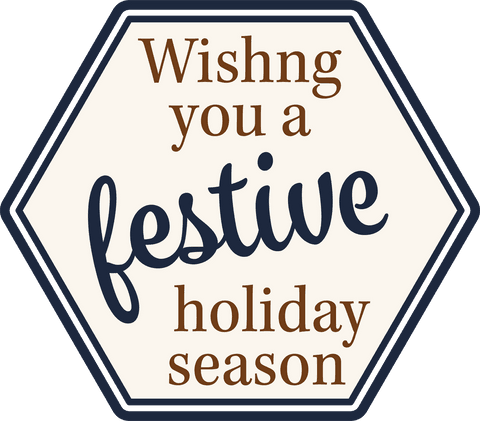 Transparent Festive Holiday Season Wish Tag with Hexagonal Design