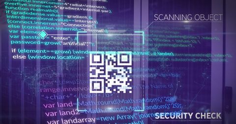 QR Code and Data Processing in High-Tech Server Room - Download Free Stock Images Pikwizard.com
