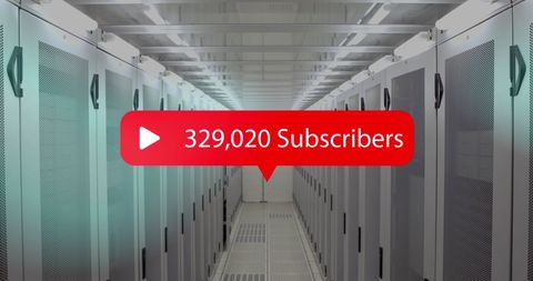 Social Media Concept with Subscriber Growth in Tech Server Room - Download Free Stock Images Pikwizard.com