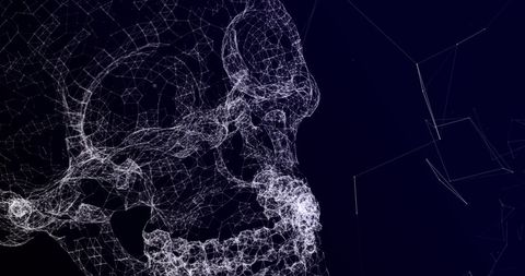 Futuristic Digital Plexus Human Skull Visualization - Download Free Stock Images Pikwizard.com