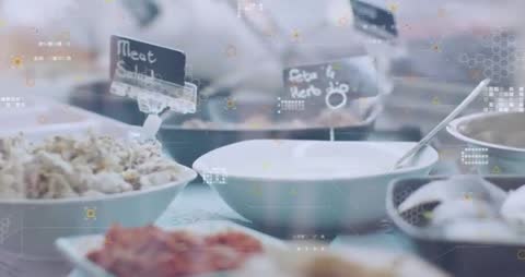 Modern Buffet with Digital Graphics Enhancements