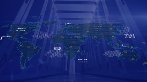 Global Data Processing Over World Map in Server Connection