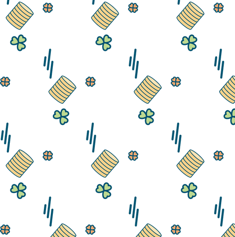 seamless pattern of gold coins and clovers on transparent background - Download Free Stock Videos Pikwizard.com