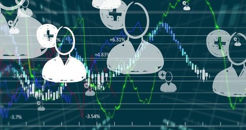 Financial Data with Overlayed Network Icons - Download Free Stock Images Pikwizard.com