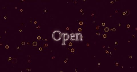 Glowing Open Text with Abstract Circles on Dark Background - Download Free Stock Images Pikwizard.com