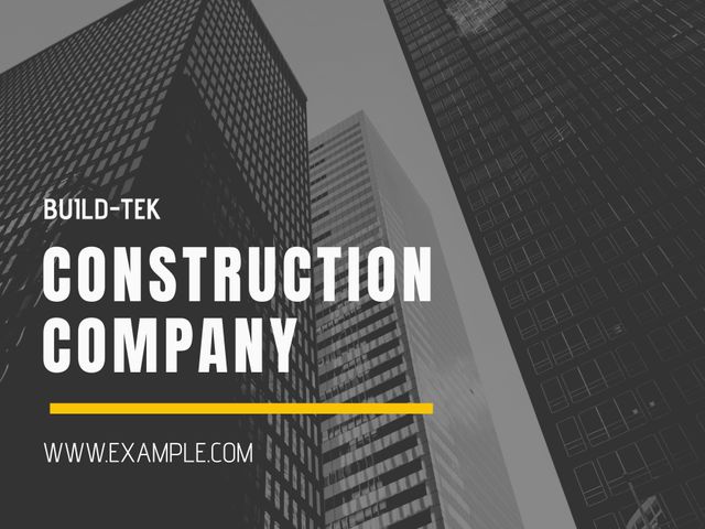 Modern Skyscrapers with Construction Company Branding - Download Free Stock Templates Pikwizard.com