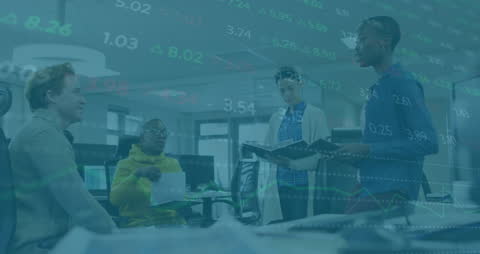 Collaborative Office Team with Overlay of Financial Data