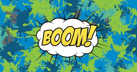 Comic Style Explosion with Boom Text Retro Abstract Background