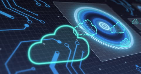 Futuristic Cloud Computing Interface Animation