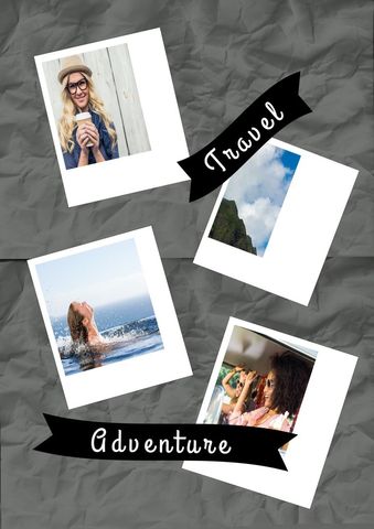 joyful travel collage with adventure moments and beach bliss - Download Free Stock Templates Pikwizard.com