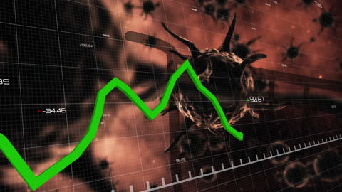 Data Visualization Overlaid on Virus Cells Background