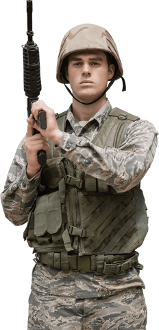 transparent standing soldier holding rifle in camouflage - Download Free Stock Videos Pikwizard.com
