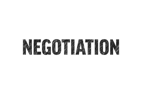 Transparent Black Text: Negotiation Concept Vector