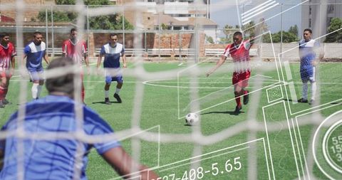 Soccer Striker Taking Free-Kick on Urban Field