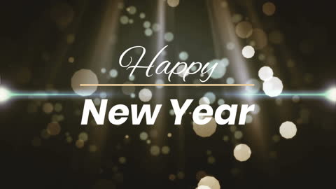 Elegant Happy New Year Animation with Sparkling Lights
