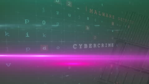 Abstract Digital Concept of Cybersecurity and Cybercrime Visualization