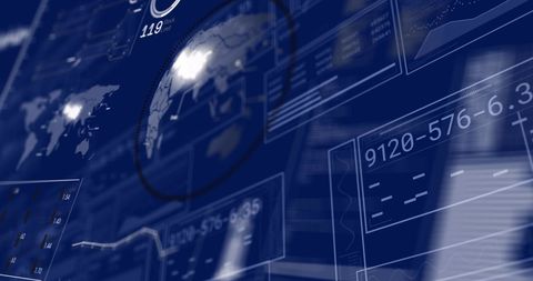 Global Data Processing on Futuristic Digital Interface - Download Free Stock Images Pikwizard.com