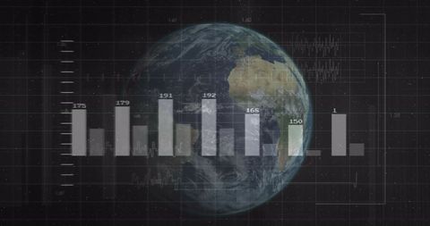 Global Financial Data Analysis with Earth Image Overlay - Download Free Stock Images Pikwizard.com