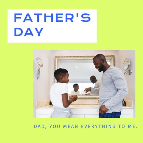 Father and Son Bonding During Morning Routine for Father's Day - Download Free Stock Templates Pikwizard.com