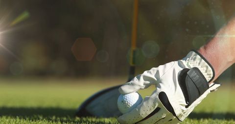 Golfer Preparing to Tee Off on Sunny Day - Download Free Stock Images Pikwizard.com