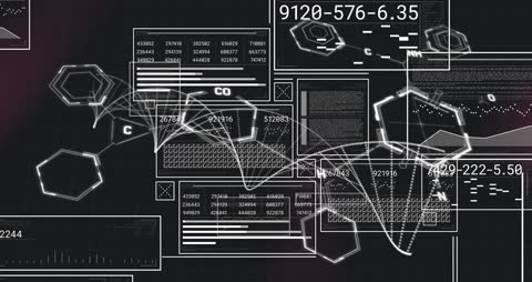 Futuristic Animation of DNA with Data Screens