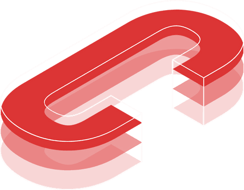 transparent red u-shaped 3d form abstract design - Download Free Stock Videos Pikwizard.com