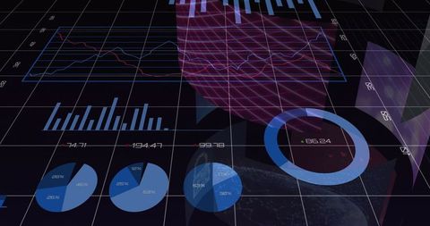 Futuristic Data Visualization Interface with Analytics