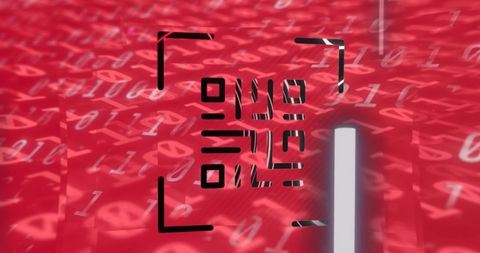 abstract qr code scanner with binary code background - Download Free Stock Images Pikwizard.com