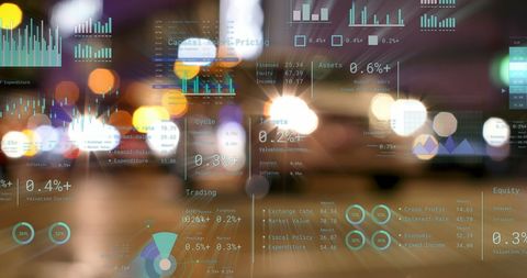 Futuristic Financial Data and Analytics Over Cityscape - Download Free Stock Images Pikwizard.com