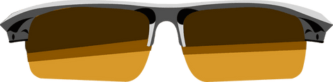 Transparent metallic grey sunglasses with amber lenses on white