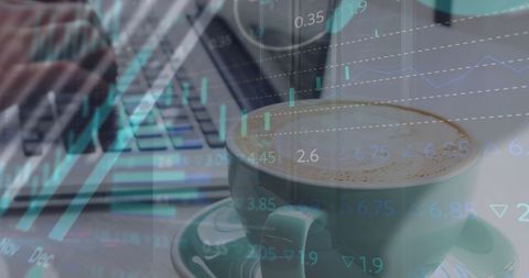 Digital Financial Analysis with Coffee Break - Download Free Stock Images Pikwizard.com