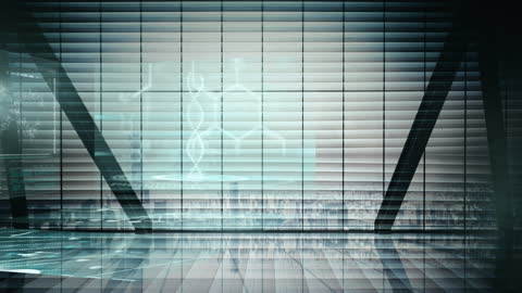 Futuristic Green Arrow in Digital Network Overlay Modern City