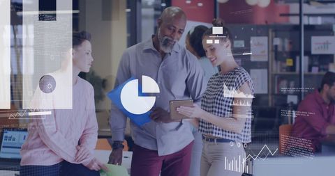 Diverse Team Analyzing Business Data Visualization in Modern Office - Download Free Stock Images Pikwizard.com
