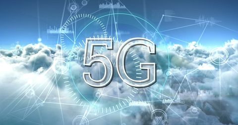 5G Network Technology with Cloud Connection Visual - Download Free Stock Images Pikwizard.com