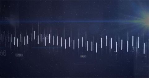 Futuristic Digital Visualization with Glowing Waveform Interface