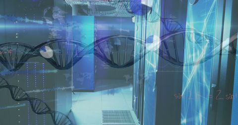 DNA Research Meets Data Innovation in High-Tech Server Room - Download Free Stock Images Pikwizard.com