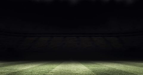 Rugby Balls Falling with Fiji Text in Dark Stadium