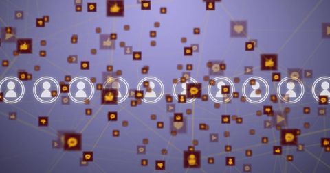 Abstract Global Network with Digital Icons and Connections - Download Free Stock Images Pikwizard.com