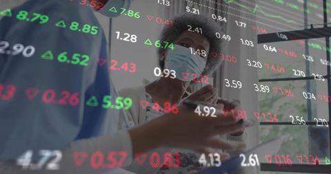 Medical professional taking blood pressure in financial context