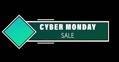 Cyber Monday Sale Banner with Green Geometric Design