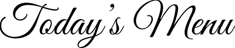 Today's menu text on transparent background