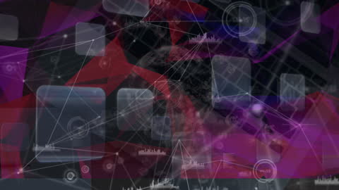 Abstract Digital Network Overlaying Laptop and Globe