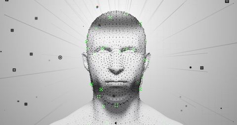 Futuristic 3D Human Head Model with Data Networks - Download Free Stock Images Pikwizard.com