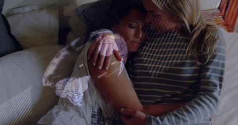 Couple Embracing with World Map Projection adding Element of Global Connectedness